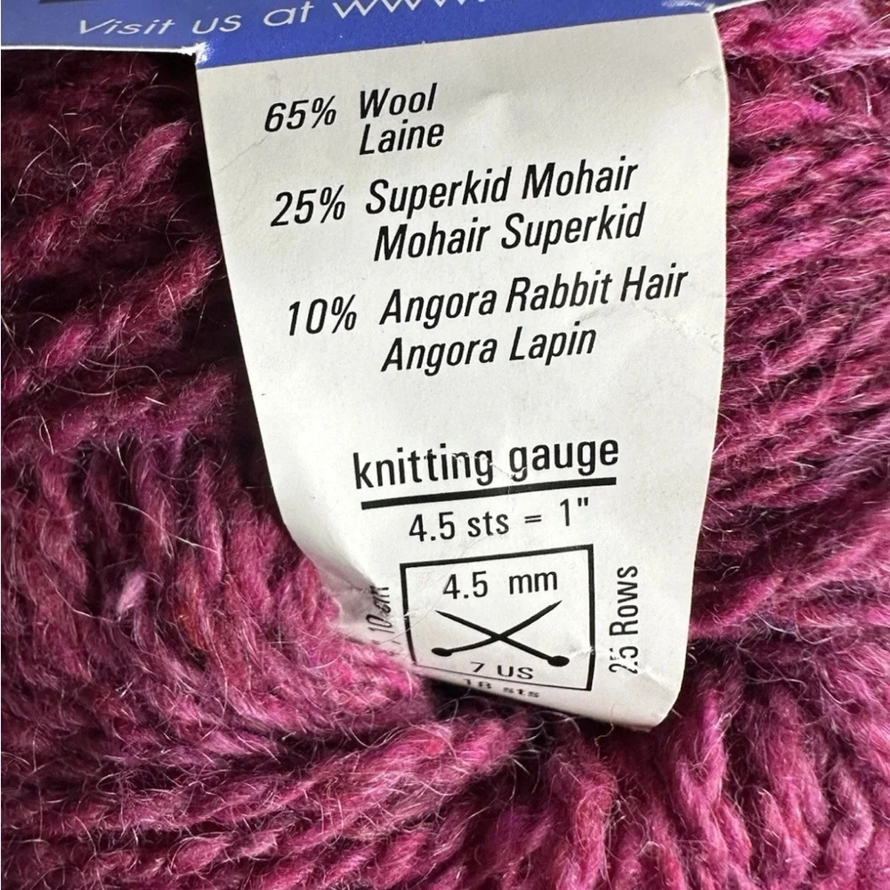 Berroco Blackstone Tweed lot of 3 ball yarn color #2642 rhubarb dye# 024398